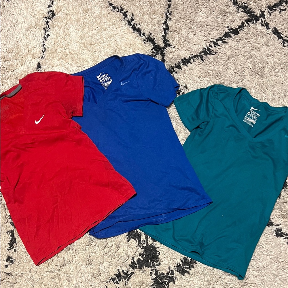 Nike women Red, Blue, and Green T-Shirts